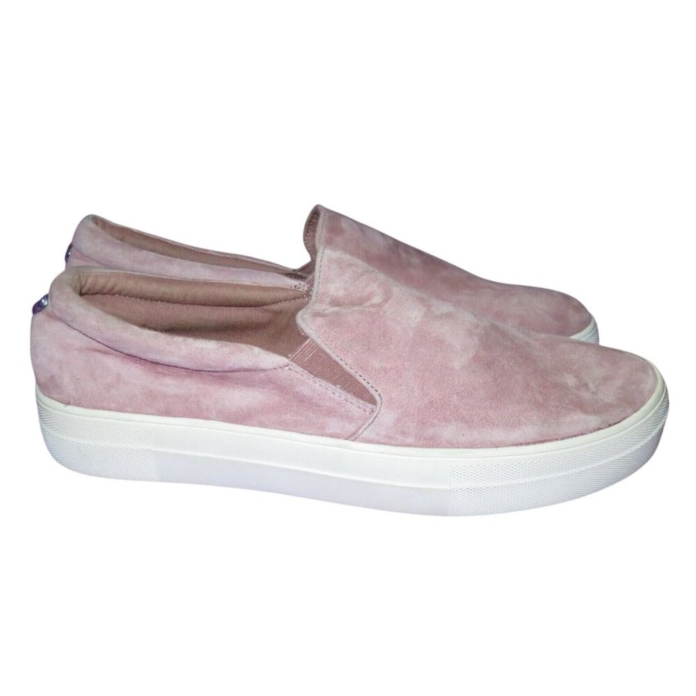 Steve Madden Gills Mauve Pink Suede Leather Slip On Sneakers size 10